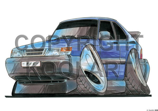 Saab 900 Coupe Blue (SKU955)