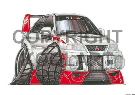 Mitsubishi Evo 6 White/Red (SKU1049)