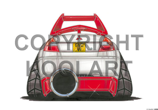 Mitsubishi Evo 6 White/Red (SKU1050)