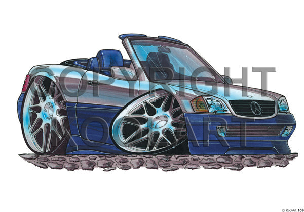 Mercedes 300Sl Cabrio Blue / Silver (SKU109)