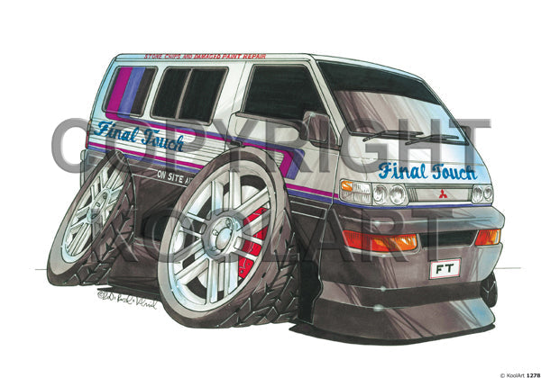 Mitsubishi Van White/Black (SKU1278)