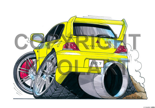 Mitsubishi Evo 7 Yellow (SKU1351)