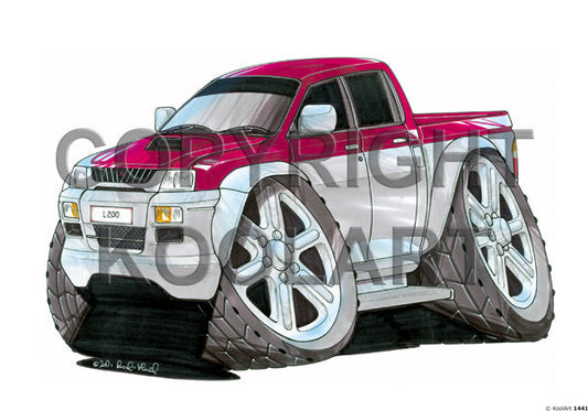 Mitsubishi L200 Red/Silver Pick Up (SKU1441)