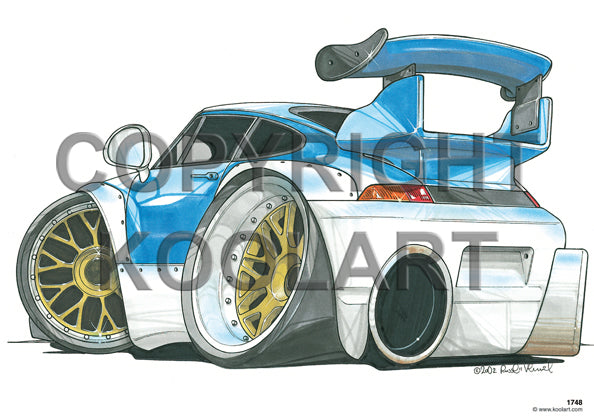Porsche 911 Gt Racer Blue/White (SKU1749)