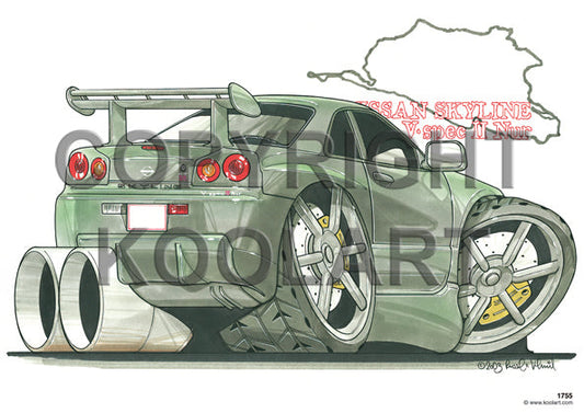 Nissan Skyline Gtr V Spec Grey (SKU1756)