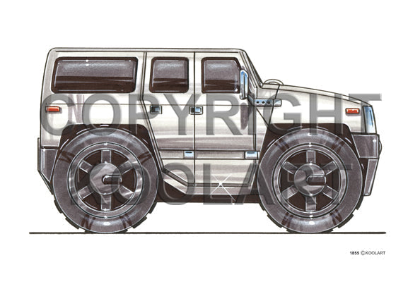 Hummer H3 Side White (SKU1855)