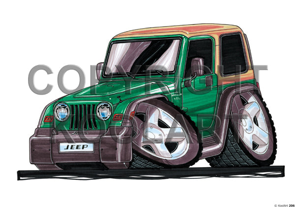 Chrysler Jeep Wrangler Green / Beige Hood (SKU206)