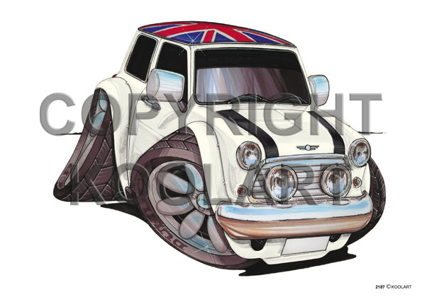 Mini Cooper Union Flag White/Black (SKU2187)