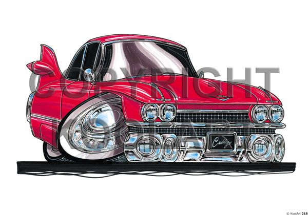 Cadillac 1959 Coupe De Ville Red (SKU218)