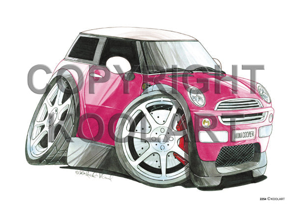 Mini Cooper New Pink/White (SKU2254)