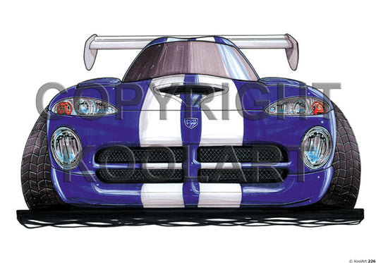 Chrysler Dodge Viper (Front) Blue / White Stripe (SKU226)