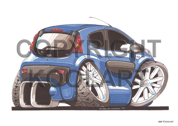 Peugeot 107 Rear Blue (SKU2327)