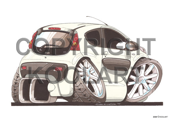 Peugeot 107 Rear White (SKU2330)