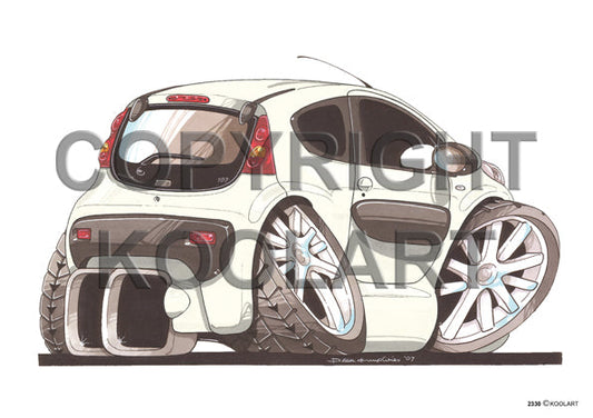Peugeot 107 Rear White (SKU2330)