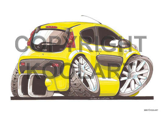 Peugeot 107 Rear Yellow (SKU2331)