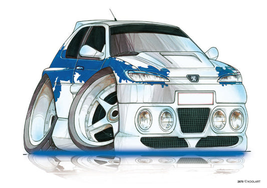 Peugeot 306 Tuning White/Blue (SKU2670)