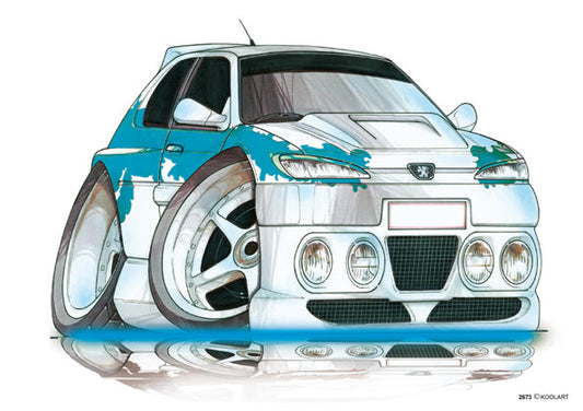 Peugeot 306 Tuning White/Blue (SKU2673)