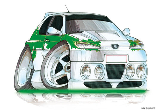 Peugeot 306 Tuning White/Green (SKU2674)