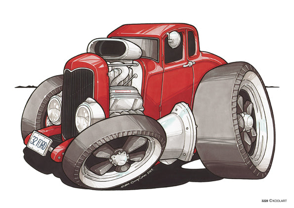 Ford 32 Roadster Red (SKU3228)
