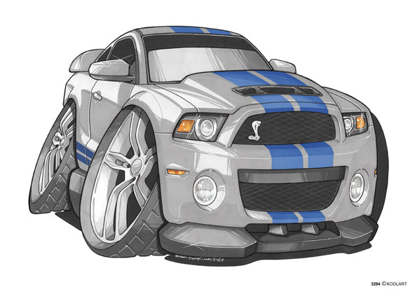 Ford Mustang Gt500 Silver/Blue (SKU3294)