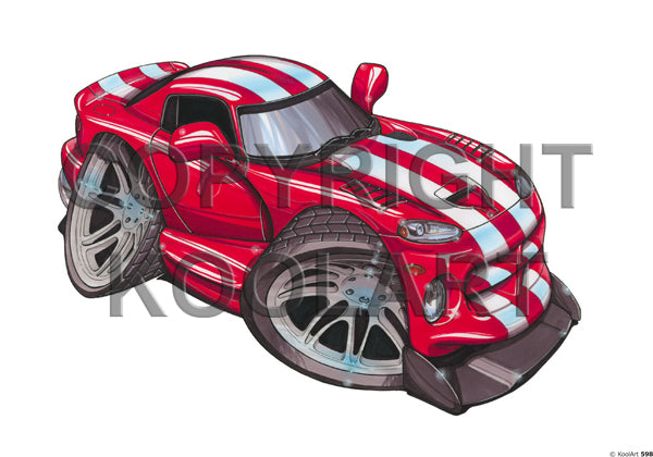 Chrysler Dodge Viper Red / White Stripe (SKU598)