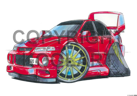 Mitsubishi Evo 6 Red (SKU836)