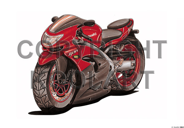 Kawasaki ZX9R Red / Black (SKU862)