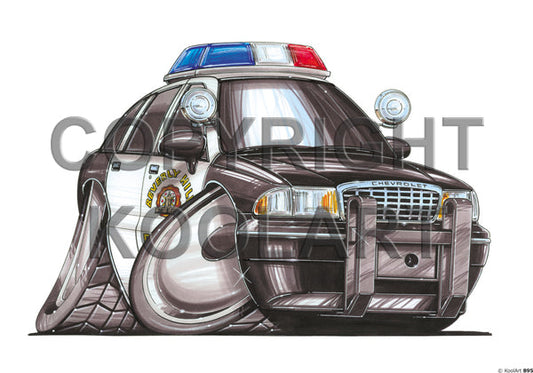 Chevrolet Caprice Black / White Police Car (SKU895)